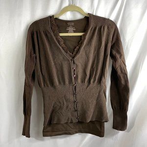Brown Merona V neck cardigan Sweater with matching Tank top
